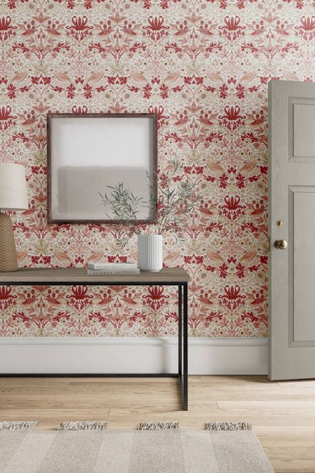 Hovedbilde William Morris - Strawberry Thief Cochineal Pink